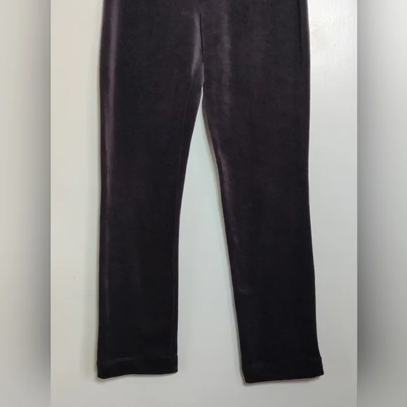 Express Tricot Women's Plum Velvet Stretch Pants - Picture 2 of 5